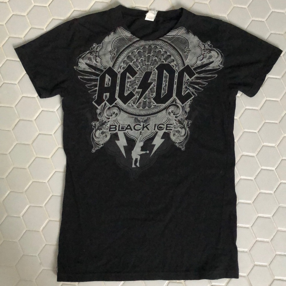AC DC Band Black Ice Fitted T-shirt